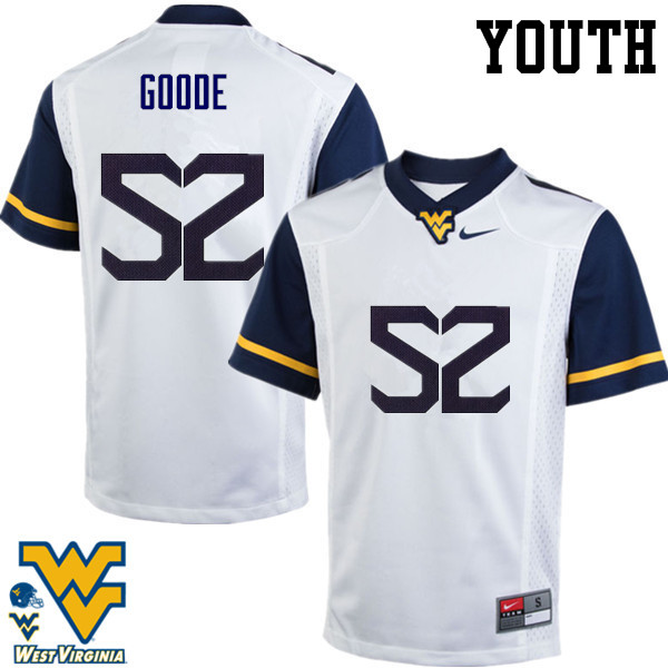 NCAA Youth Najee Goode West Virginia Mountaineers White #52 Nike Stitched Football College Authentic Jersey BP23T21TN
